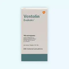 Opakowanie leku Ventolin Evohaler 100 mikrogramów, 200 dawek. Sprawdź aktualną ventolin cena.