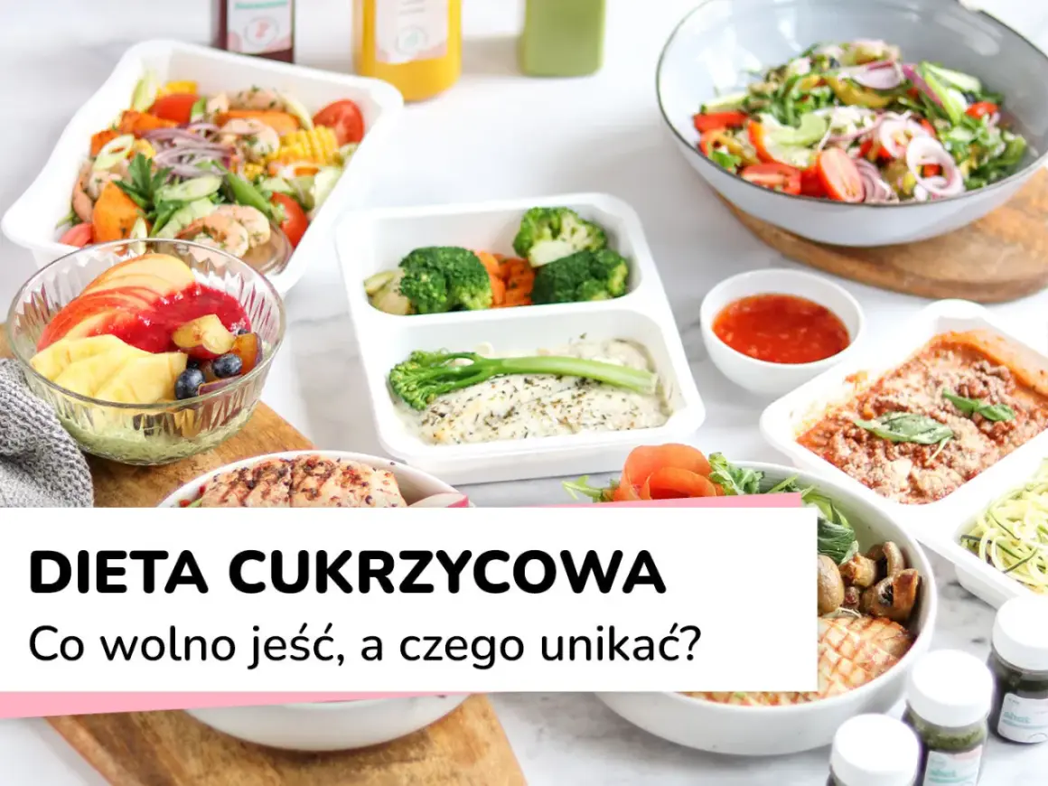 Kolorowe posiłki, w tym sałatki, owoce i dania z rybą, idealne na dietę cukrzycową. Co jeść, a czego unikać?